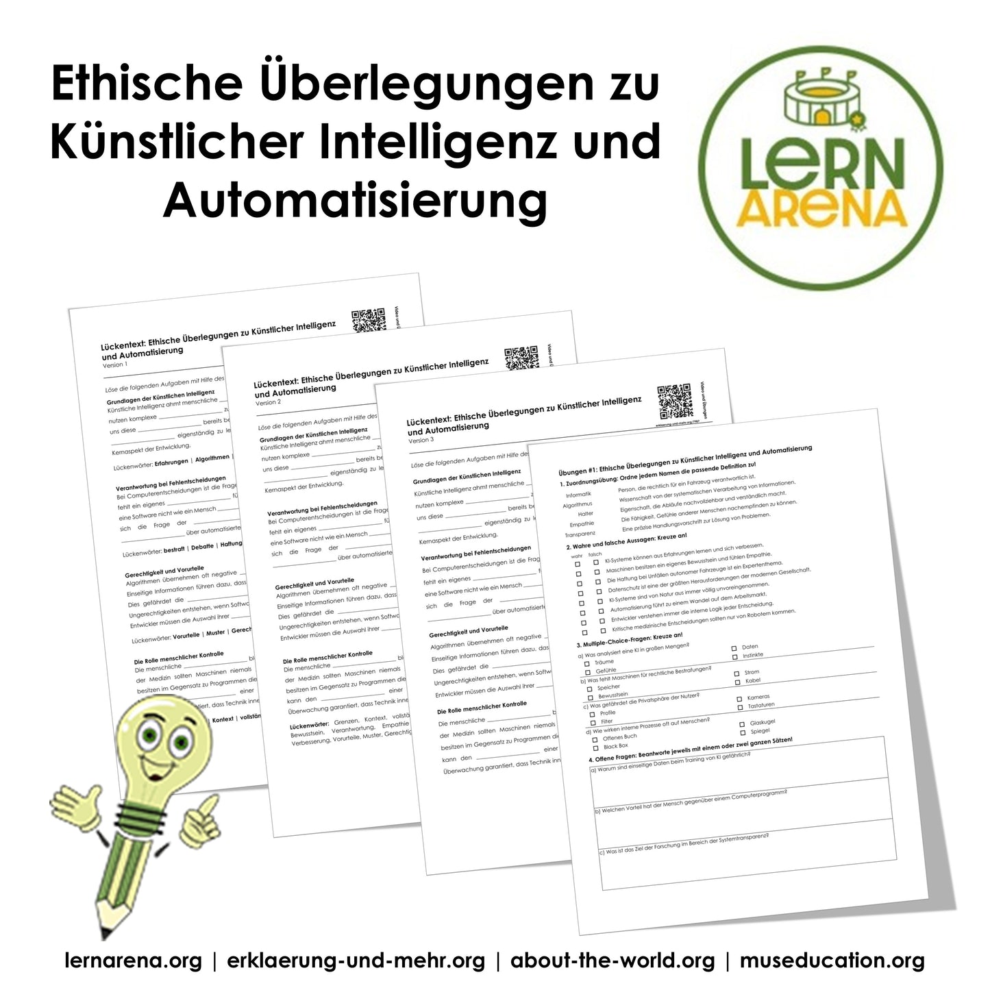 Ethische Überlegungen zu Künstlicher Intelligenz und Automatisierung | Arbeitsheft mit Lösungen, 10 Seiten