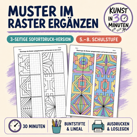 Muster im Raster ergänzen – Kunstprojekt für 30 Minuten | PDF