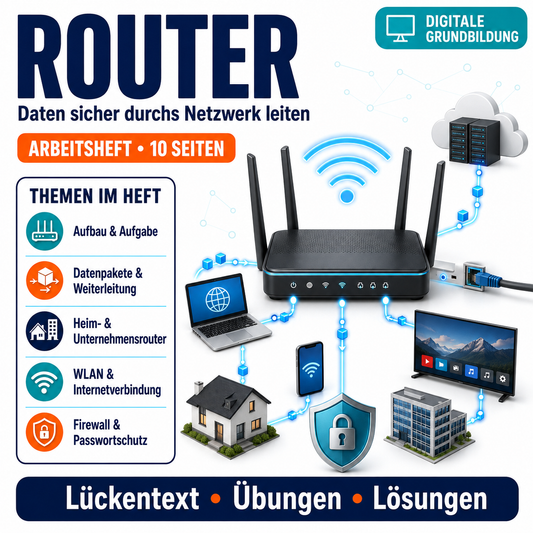 Router – Lückentext & Übungen | Arbeitsheft (10 Seiten inkl. Lösungen)