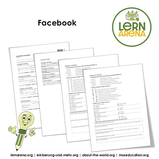 Facebook Arbeitsheft, 10 Seiten, mit Lückentexten, Übungen und Lösungen