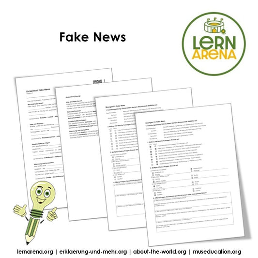Fake News Arbeitsheft, 10 Seiten, mit Lückentexten, Übungen und Lösungen