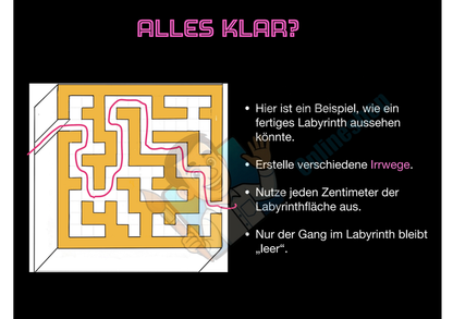 Labyrinth mit 3D-Effekt gestalten | Parallelperspektive Schritt für Schritt | 18 Seiten PDF