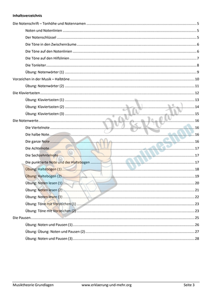 Musiktheorie Grundlagen – Teil 1 – 29-seitiges Arbeitsheft (PDF)