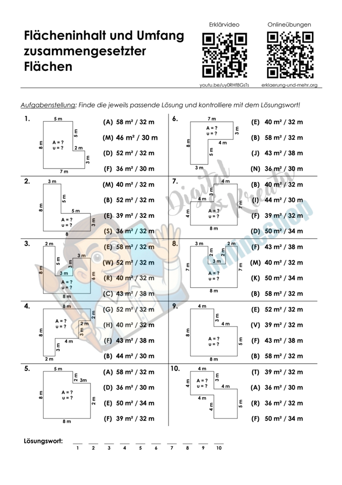 Rechteck und Quadrat | Arbeitsheft (163 Seiten inkl. Lösungen)