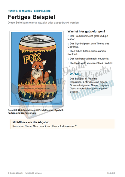 Designe eine Getränkedose – Kunst in 30 Minuten | Sofortdruck-Version