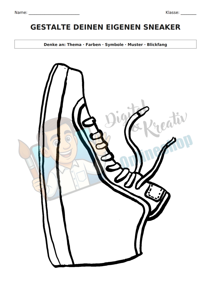 Designe deinen Sneaker – Kunst in 30 Minuten | Sofortdruck-Version