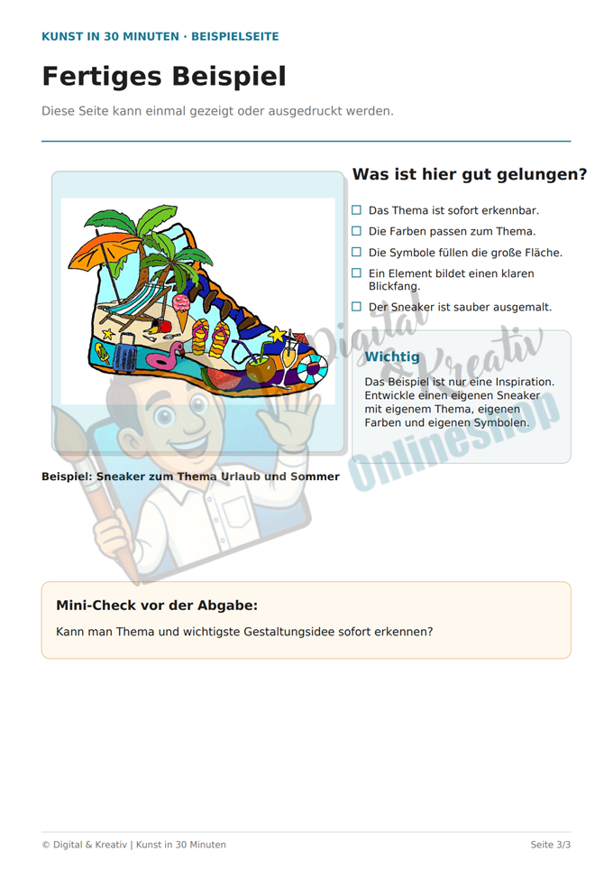 Designe deinen Sneaker – Kunst in 30 Minuten | Sofortdruck-Version