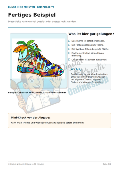 Designe deinen Sneaker – Kunst in 30 Minuten | Sofortdruck-Version