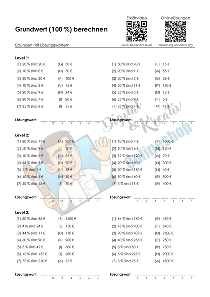 Prozentrechnen | Arbeitsheft (105 Seiten inkl. Lösungen)