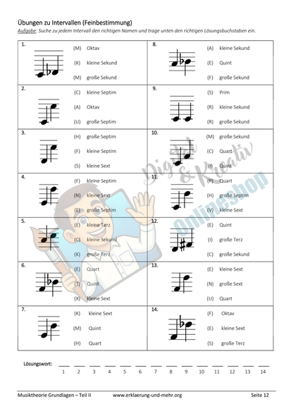 Musiktheorie Grundlagen – Teil 2 | 34-seitiges Arbeitsheft zu Intervallen, Akkorden & Schlagzeug (PDF)