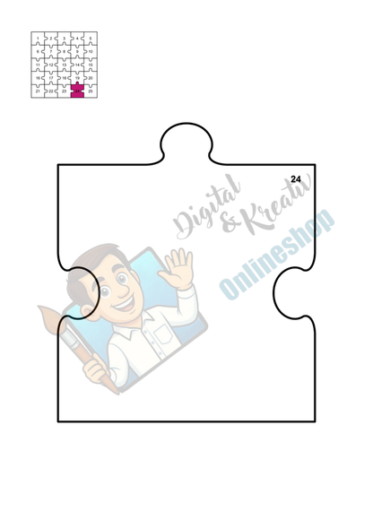 Klassenpuzzle als Gemeinschaftsprojekt (25 Teile) | Druckvorlagen A4 & A3 | PDF