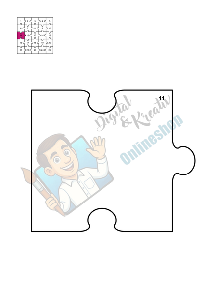 Klassenpuzzle als Gemeinschaftsprojekt (25 Teile) | Druckvorlagen A4 & A3 | PDF