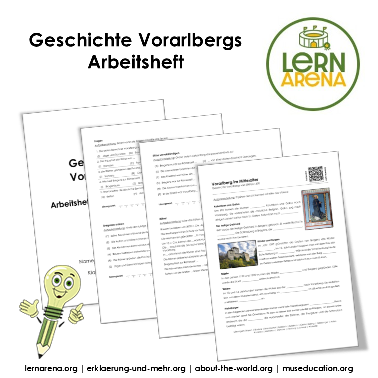Geschichte Vorarlbergs Arbeitsheft (PDF) mit Erklärvideos, Onlineübungen und Lösungen | 16 Seiten