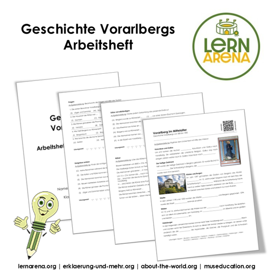 Geschichte Vorarlbergs Arbeitsheft (PDF) mit Erklärvideos, Onlineübungen und Lösungen | 16 Seiten