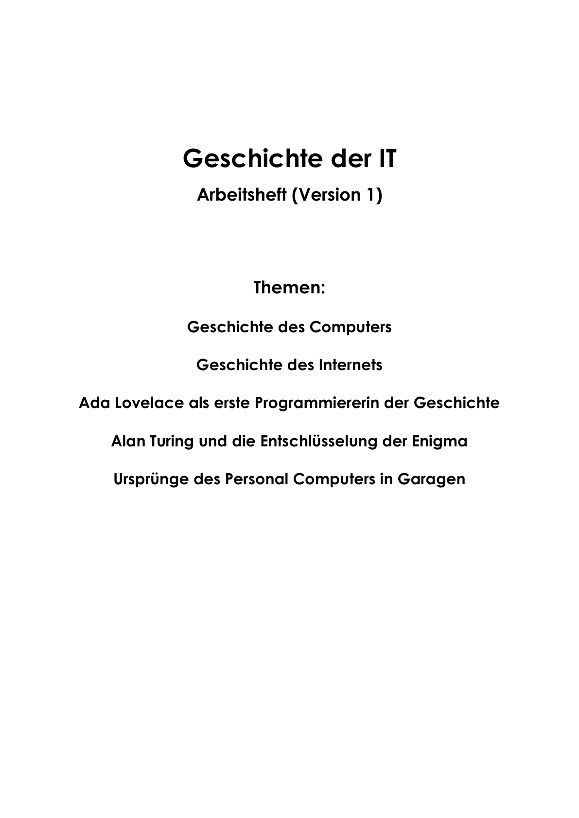  – Inhaltsverzeichnis