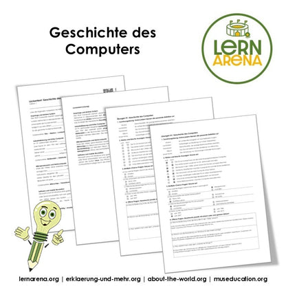Geschichte des Computers Arbeitsheft, 10 Seiten, mit Lösungen und QR-Code zum Erklärvideo