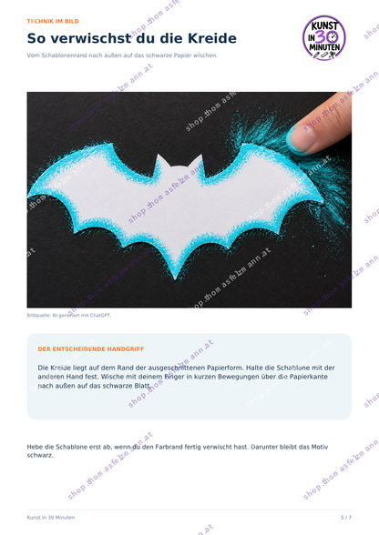Halloween-Bild mit Pastellkreiden - Kunst in 30 Minuten