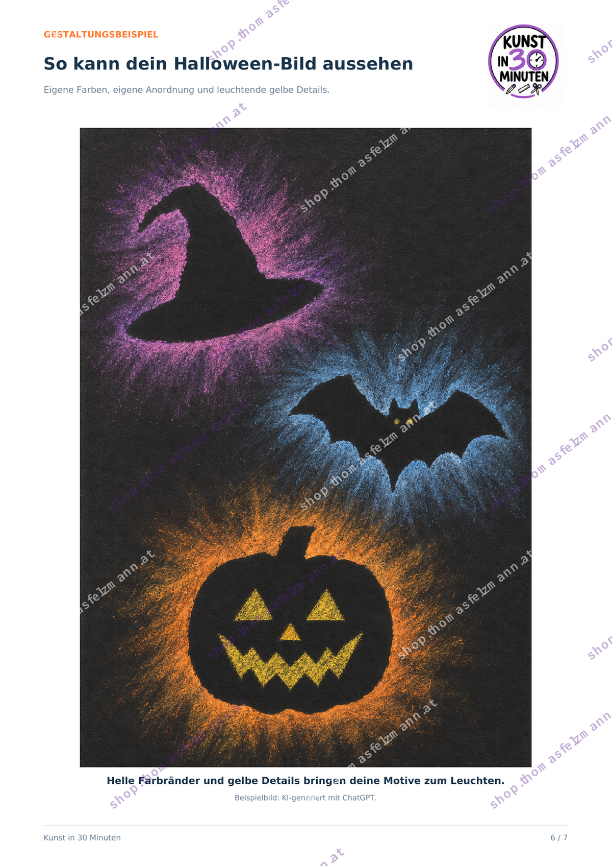 Halloween-Bild mit Pastellkreiden - Kunst in 30 Minuten