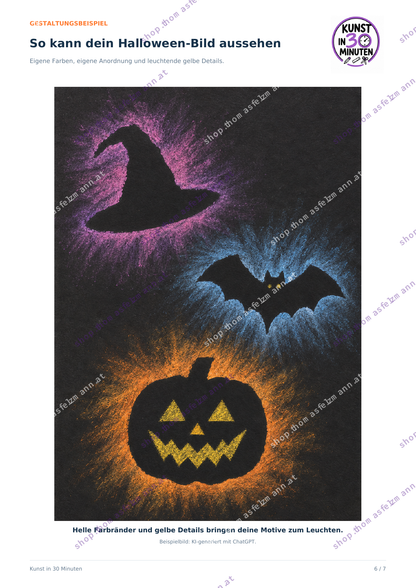 Halloween-Bild mit Pastellkreiden - Kunst in 30 Minuten