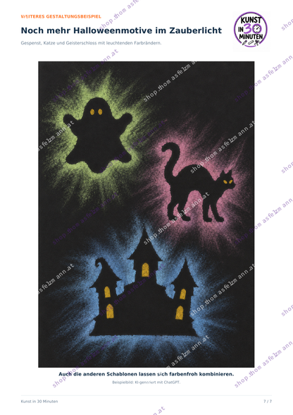 Halloween-Bild mit Pastellkreiden - Kunst in 30 Minuten