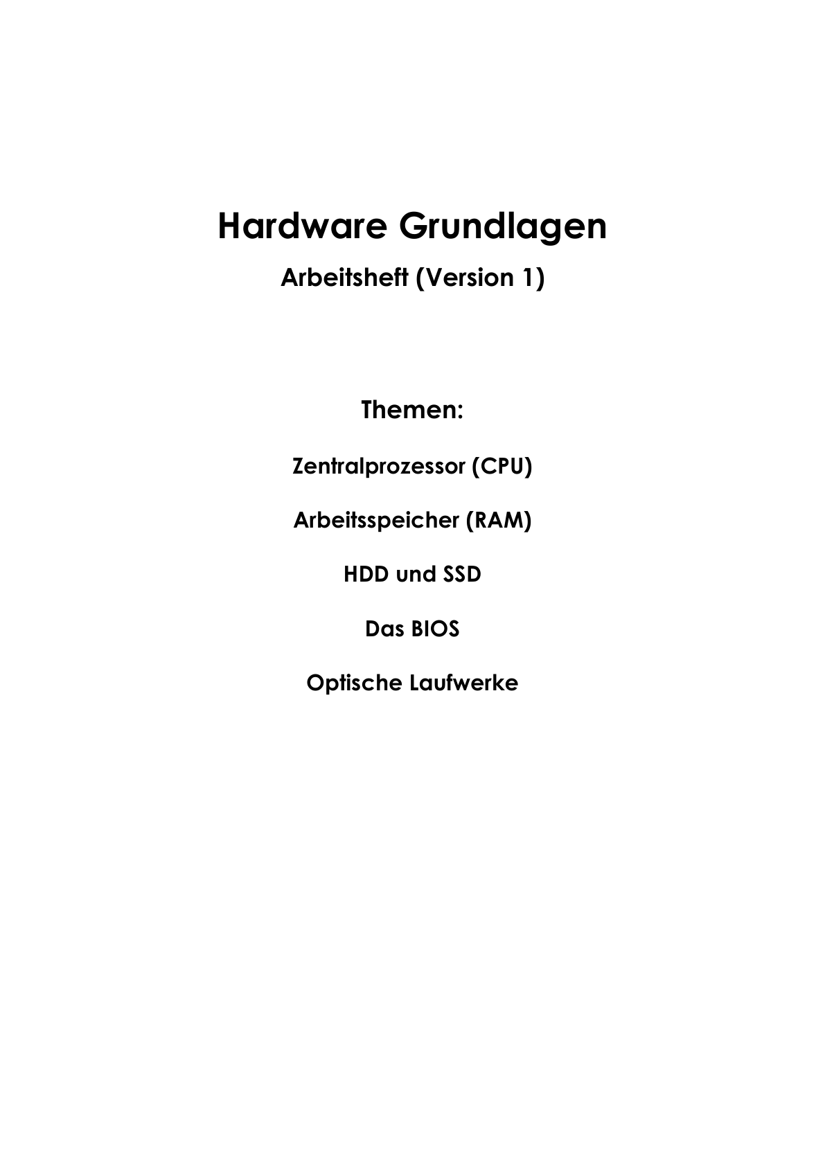  – Inhaltsverzeichnis