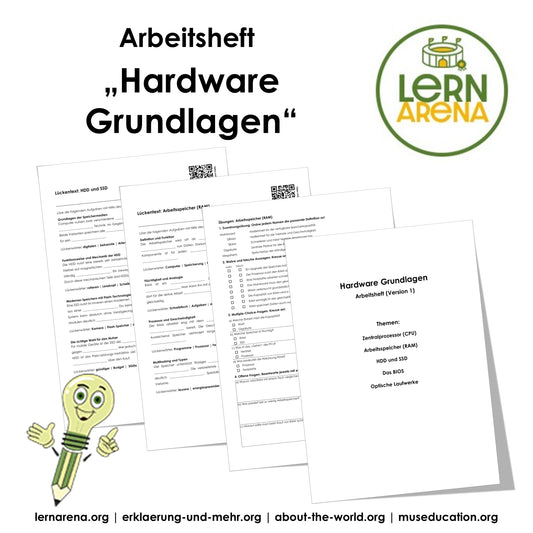 Hardware Grundlagen Arbeitsheft Level 3 (schwierig) | 11 Seiten + 11 Seiten Lösungsheft | PDF – Titelbild