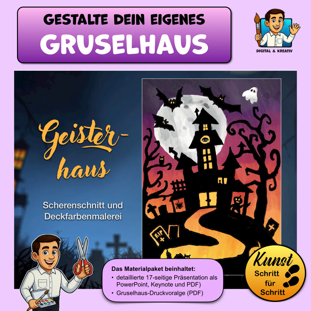 Kunst Schritt für Schritt: Gestalte dein eigenes Gruselhaus!