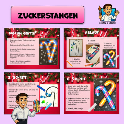 Kunst Schritt für Schritt: Gestalte eigene Candy Canes (Zuckerstangen)