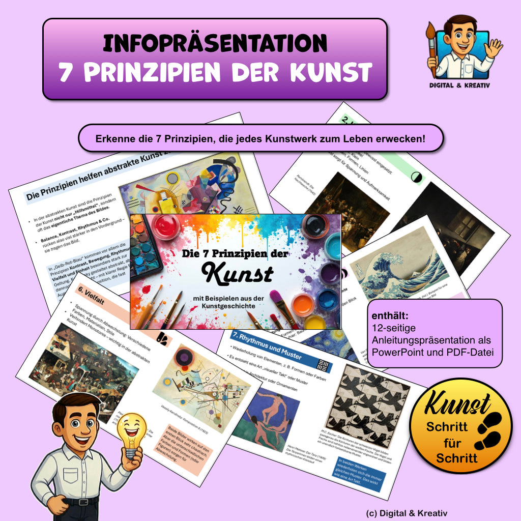 Die 7 Prinzipien der Kunst – Infopräsentation mit Beispielen aus der Kunstgeschichte