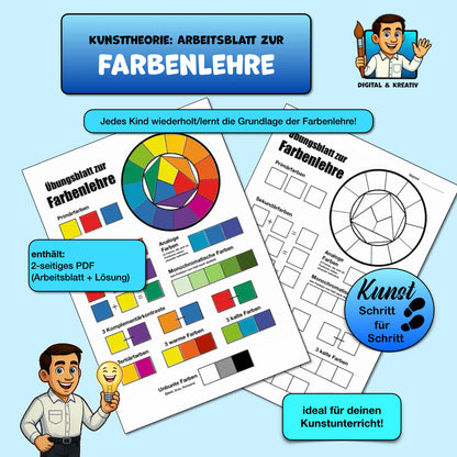 Arbeitsblatt zur Farbenlehre (inkl. Lösung) – Titelbild