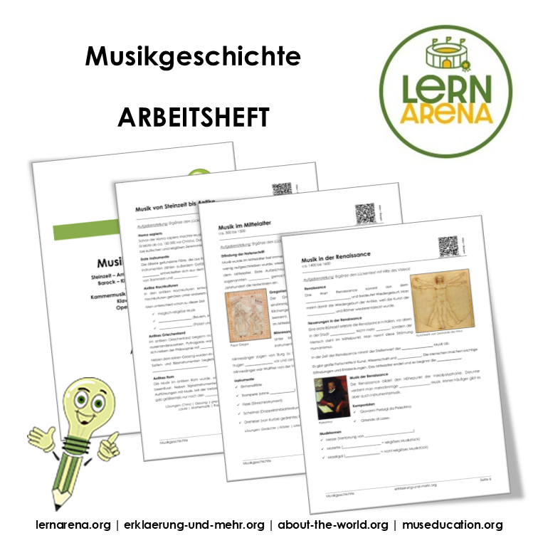 Musikgeschichte Arbeitsheft (40 Seiten) – Titelbild