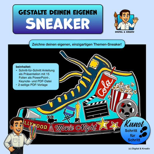 Sneaker Design Kunstprojekt – Produktdesign Schritt für Schritt (15 Seiten)