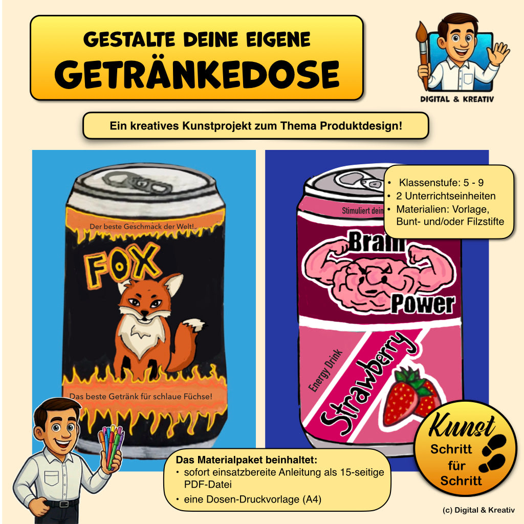 Kunstprojekt „Eigene Getränkedose gestalten“ – Titelbild