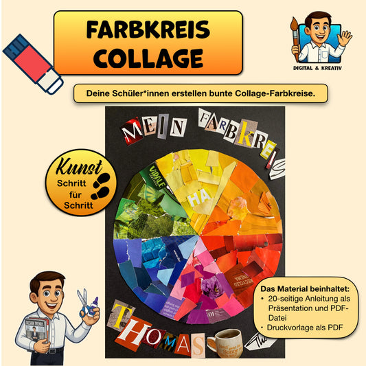 Farbkreis Collage: Farbenlehre kreativ umsetzen (21 Seiten) – Titelbild