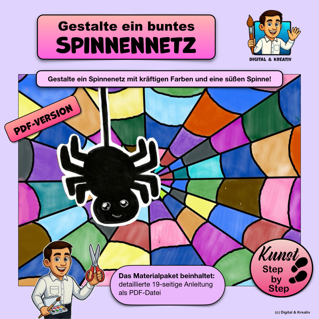 Kunstprojekt „Buntes Spinnennetz“ – Titelbild