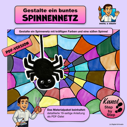 Kunstprojekt „Buntes Spinnennetz“ – Titelbild
