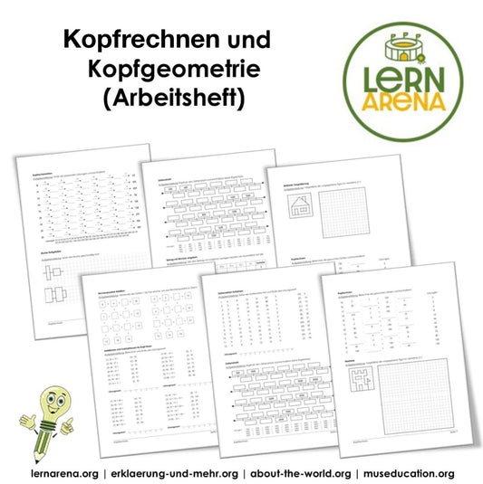 Kopfrechnen und Kopfgeometrie Arbeitsheft (56 Seiten) | Übungen + Lösungen | PDF – Titelbild