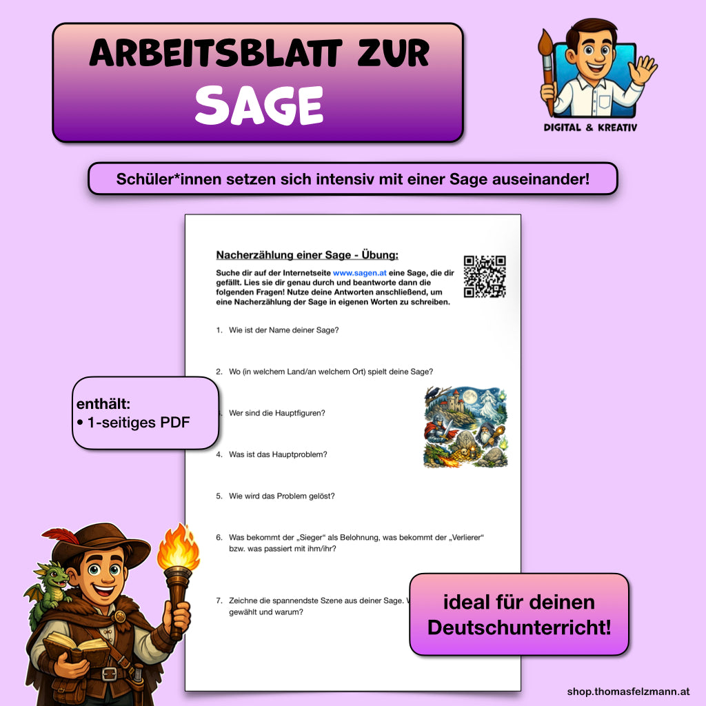 Nacherzählung einer Sage – Titelbild