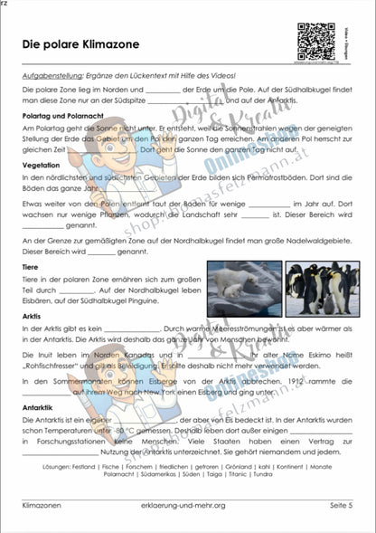 Polare Zone Seite 1 Lückentext