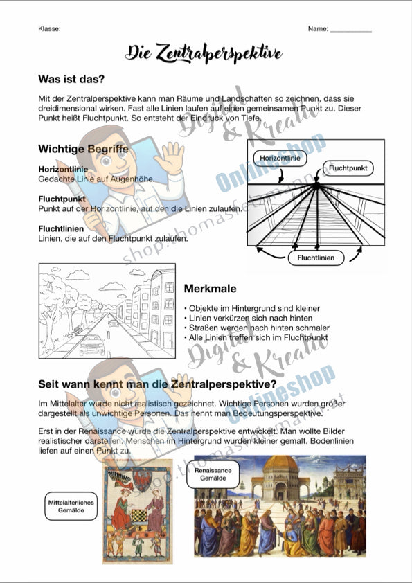 Zentralperspektive Erklärung und Beispielbilder