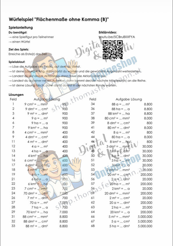 Flächenmaße mit Komma (mm², cm², dm², m², a, ha, km²) | Arbeitsheft (172 Seiten inkl. Lösungen)