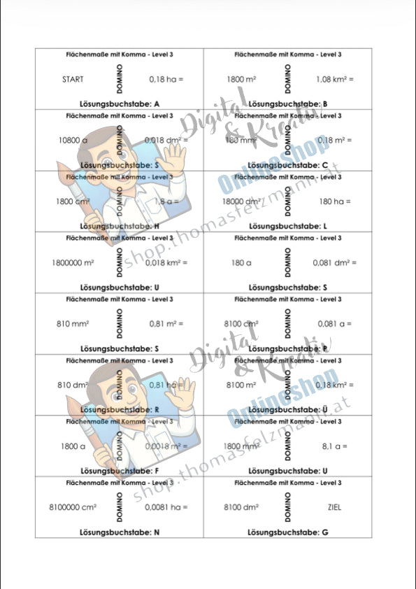 Flächenmaße mit Komma (mm², cm², dm², m², a, ha, km²) | Arbeitsheft (172 Seiten inkl. Lösungen)