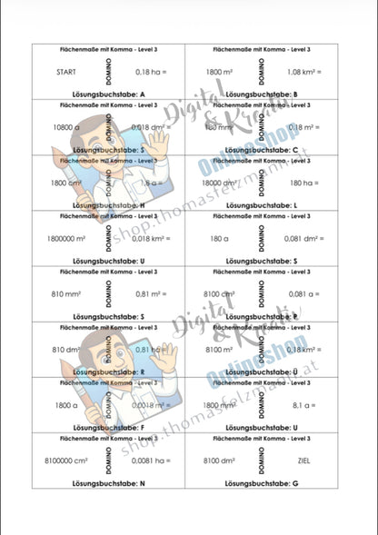 Flächenmaße mit Komma (mm², cm², dm², m², a, ha, km²) | Arbeitsheft (172 Seiten inkl. Lösungen)