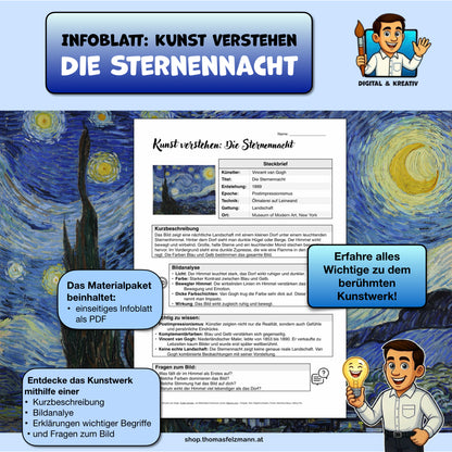 Kunst verstehen: Die Sternennacht – Infoblatt zur Bildanalyse (1 Seite PDF)