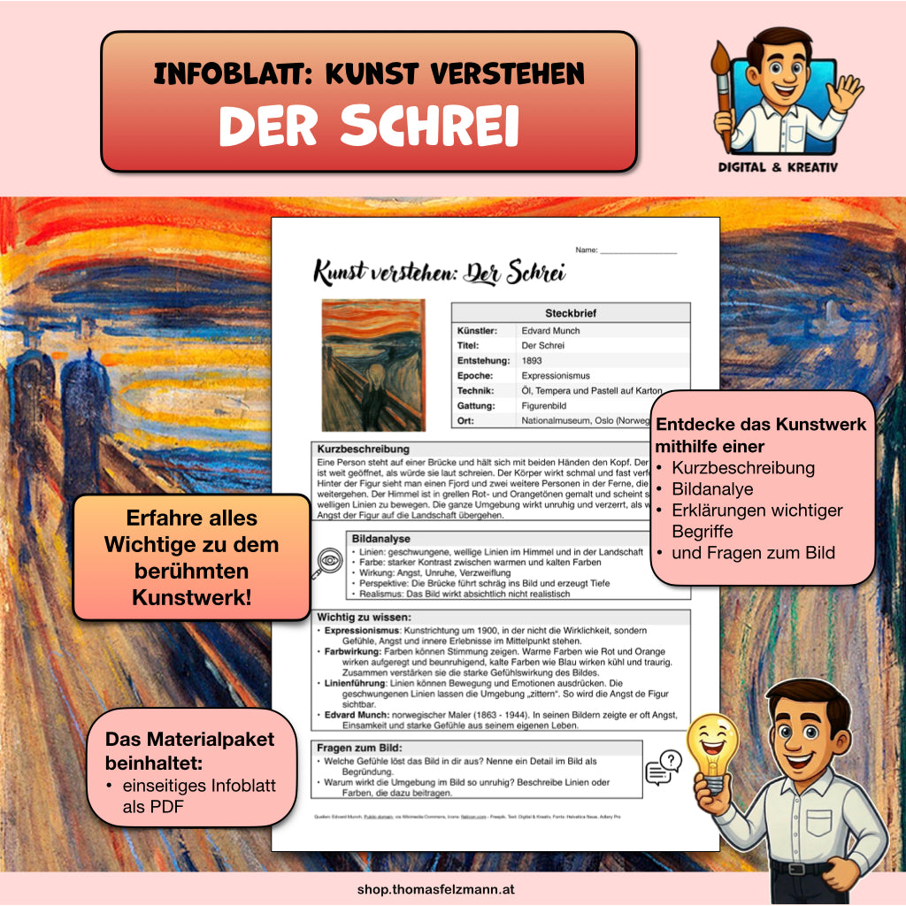 Kunst verstehen: Der Schrei – Infoblatt zur Bildanalyse (PDF)