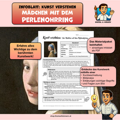 Kunst verstehen: Das Mädchen mit dem Perlenohrring – Infoblatt zur Bildanalyse (PDF)