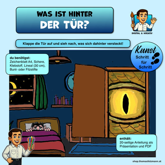 Was ist hinter der Tür? Kreatives Kunstprojekt mit aufklappbarer Tür (20 Seiten)