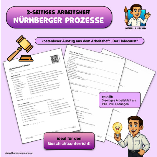 Geschichte-Freebie: Nürnberger Prozesse, Arbeitsblätter mit Lösungen, 3 Seiten