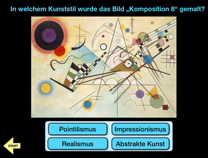 Die bekanntesten Kunstwerke der Welt, interaktive Quiz-Präsentation für den Kunstunterricht, 52 Seiten