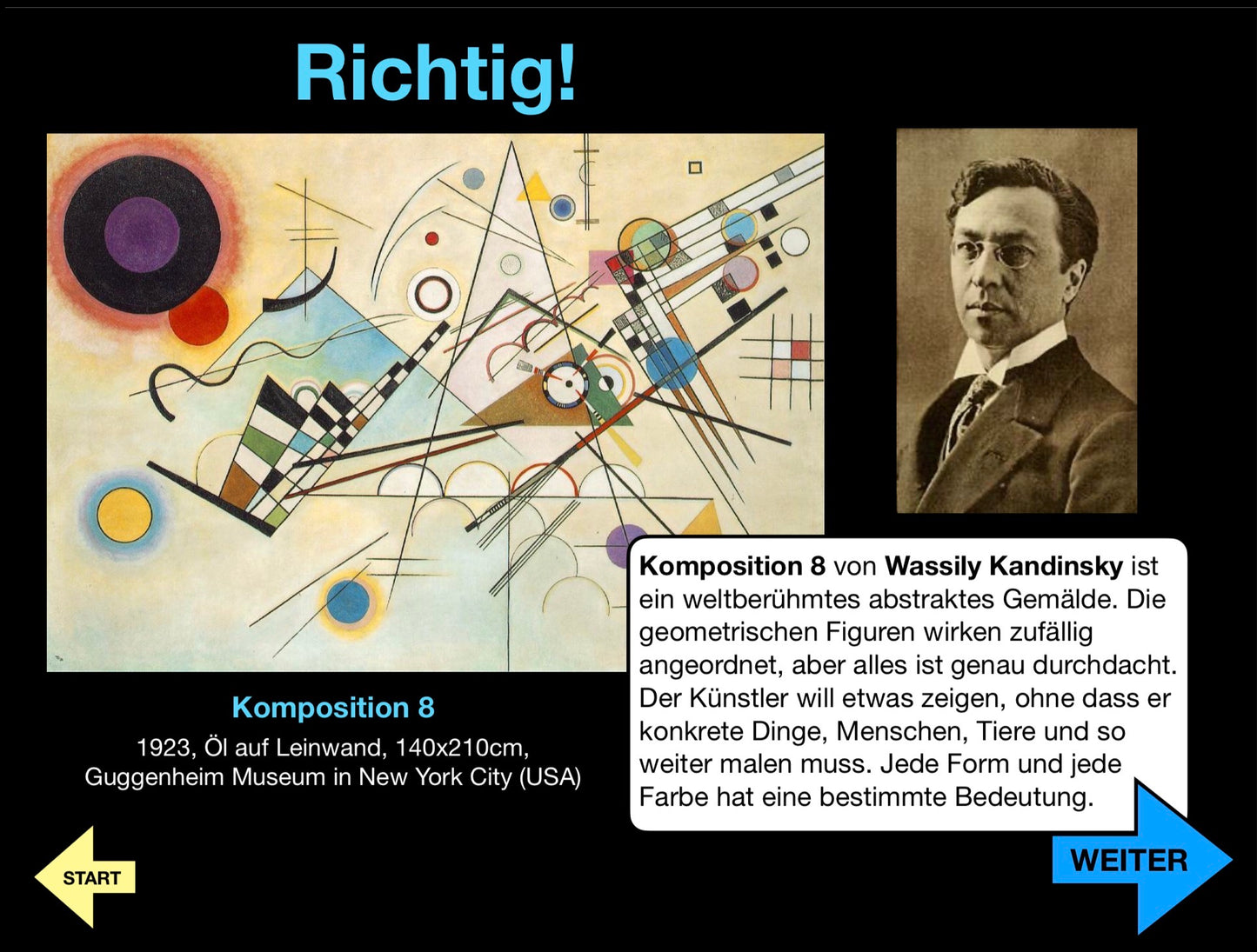 Die bekanntesten Kunstwerke der Welt, interaktive Quiz-Präsentation für den Kunstunterricht, 52 Seiten